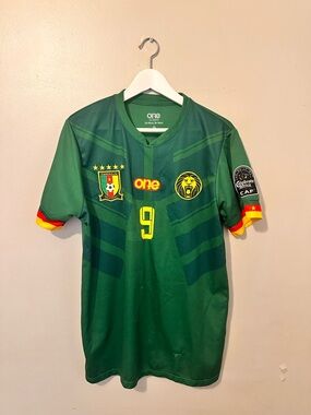 Converse Green Cameroon Football Jersey with Yellow & Red Accents